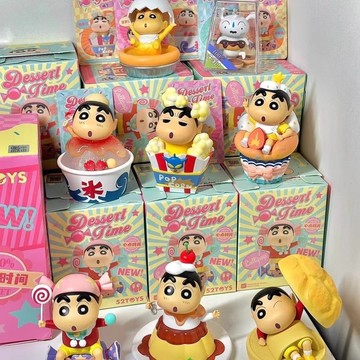 【1958】蠟筆小新點心時間甜品周邊公仔潮玩手辦玩具桌面擺件生日禮物