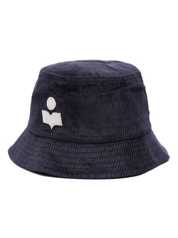 MARANT - logo-embroidered corduroy bucket hat - men - Linen/Flax/Cotton/Polyester/Cotton - 58 - Blue