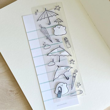 雨傘插畫貼紙