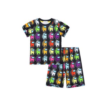 太空狼人殺Amongus男女童短袖中褲睡衣套裝夏季兒童居家服兩件套