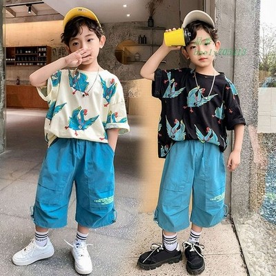 キッズ セットアップ 上下セット 子供服 男の子 夏 半袖 綿 Tシャツ 半ズボン カッコイイ オシャレ ゆったり カジュアル 卒業式 入学式 小学生 中学生 2色 通販 Lineポイント最大get Lineショッピング