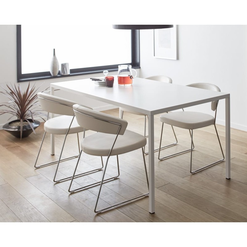 NewYorkニューヨーク 革張りダイニングチェア2脚組［Connubia by Calligaris カリガリス］ ホワイト 通販  LINEポイント最大1.0%GET | LINEショッピング