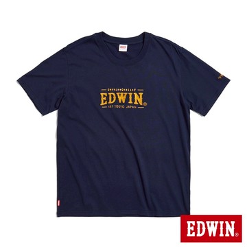EDWIN 男款 外擴刺繡印花短袖T恤(丈青色)