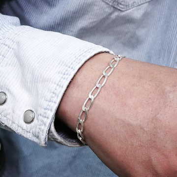 可刻字 寬版繩索手鍊 輕量設計(5.8mm寬) 925純銀手鍊 男生手鍊