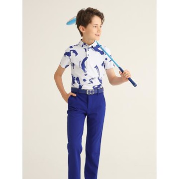 EG兒童高爾夫服裝男童短袖t恤夏季新款GOLF球青少年衣服 吸濕速干