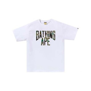 BAPE 1st Camo NYC Logo Tee 綠迷彩字體 短袖 白色 RAY-88 [台灣現貨]