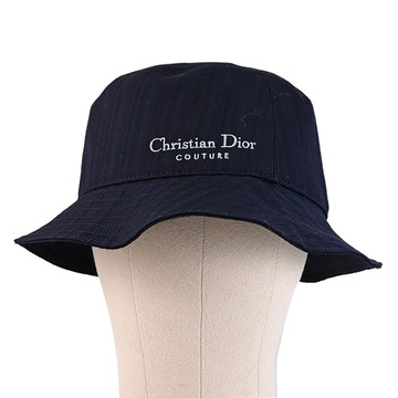 Christian Dior Homme 電繡LOGO羊毛紋理漁夫帽/遮陽帽.深藍