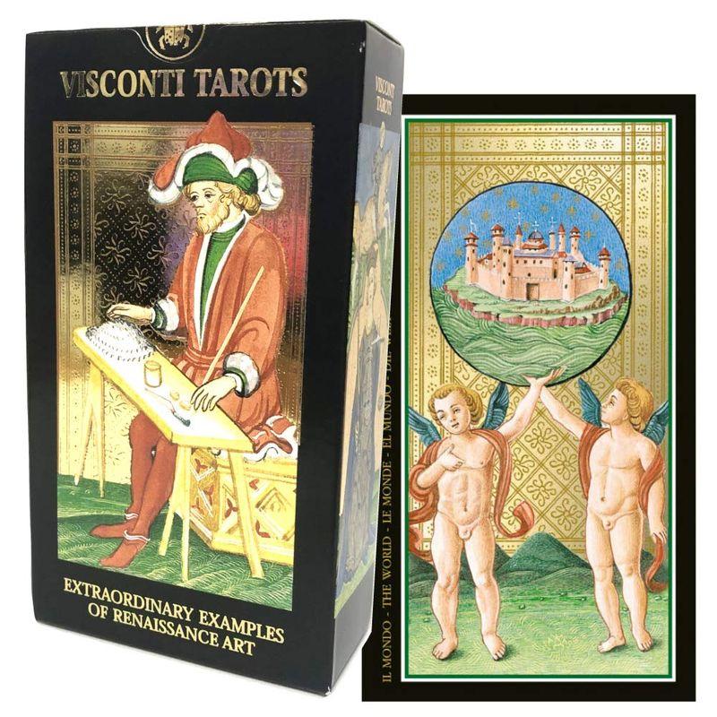 タロットカード 78枚 タロット占い ビスコンティ・スフォルツァ版 ヴィスコンティ・タロット Visconti Tarot 日本語解説書付き 通販  LINEポイント最大0.5%GET LINEショッピング