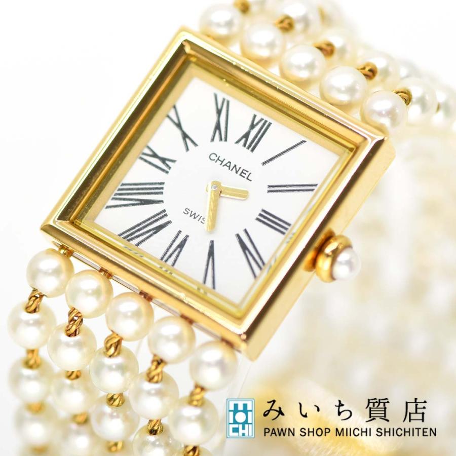 CHANEL マドモアゼル クォーツ時計 電池切れ 質屋 腕時計 CHANEL シャネル マドモアゼル パール 18K 750