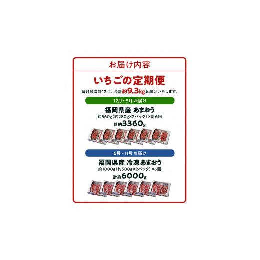 ふるさと納税 福岡県 久留米市 　あまおう　約５６０ｇ（約２８０ｇ×２パック）× １２月〜５月まで計６回　　 冷凍あまおう　１００…