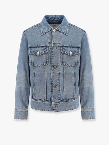 Denim jacket with ami paris patch on the back - AMI PARIS - gender_Man