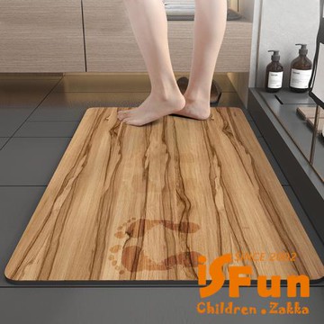 【iSFun】餐廚配件＊吸水珪藻土浴室廚房軟地墊40x60cm/胡桃木紋