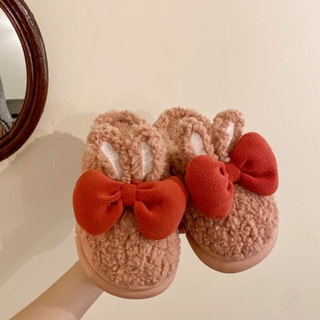 可愛家居蘿莉女棉拖鞋蝴蝶結粉嫩防滑圓頭孕婦地板拖JK日系室內拖