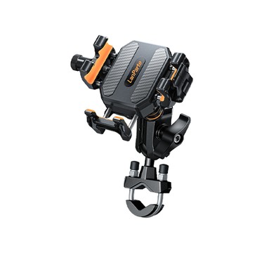 LanParte 迷你減震機車快扣手機支架(無線充電版)(U型夾款)