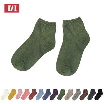 【BVD】1/2素面直角女襪-墨綠 B561 女襪 短襪 休閒穿搭襪