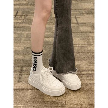 賈不假厚底小白鞋女款2025新款鞋子女鞋百搭學生板鞋秋冬季休閑鞋