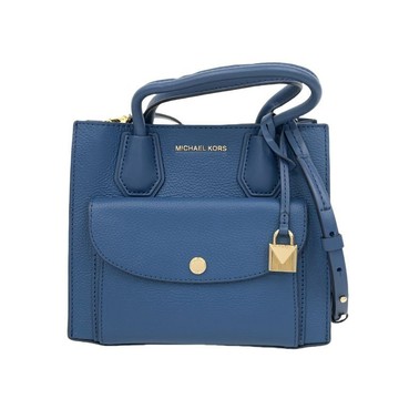 michael kors 藍色皮革肩揹手提包