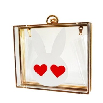 現貨+預購 晚宴包透明手拿包-透明可愛兔耳朵鏈條女包情人節生日禮物73ft15【獨家進口】【米蘭精品】