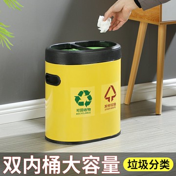 不銹鋼分類垃圾桶廚房商用款無蓋雙桶家用干濕分離廚余專用大容量