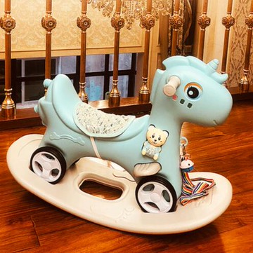 木馬 兒童搖馬搖搖馬嬰兒寶寶玩具1-3周歲禮物 塑料兩用加厚大號2【林之舍】