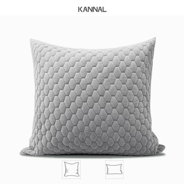 『幾何大世界』現代輕奢高級灰色真絲絨抱枕沙發床頭大靠墊樣板間