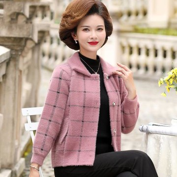 短款上衣洋氣水貂絨外套媽媽裝