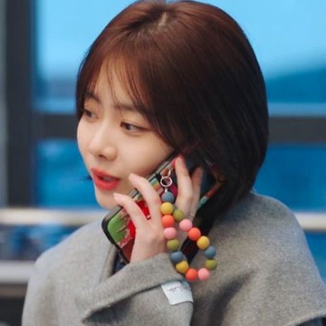 你比星光美麗紀星譚松韻同款手機掛機韓版圓珠彩色甜美串珠手機鏈