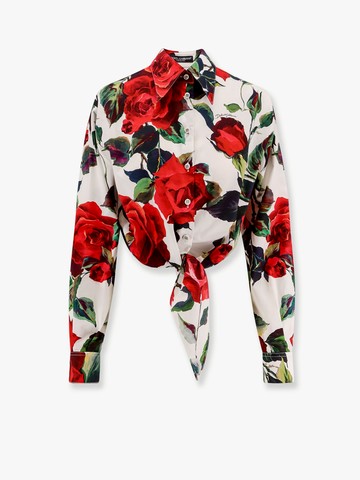 Cotton shirt with floral print - DOLCE & GABBANA - gender_Woman