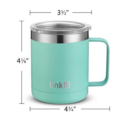 Linkit Coffee Mug with Handle 12oz Insulated coffee mug with Lid 並行輸入品