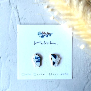 人氣設計 海陶 珍珠 金繼線條 耳針 無耳洞式耳夾