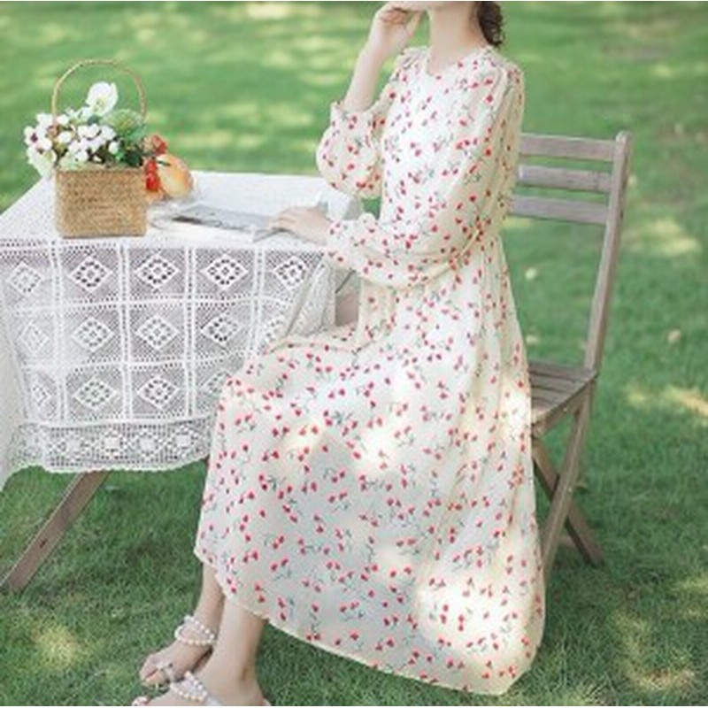 ワンピース ロング ロングワンピース 長袖 花柄のワンピース 小花柄 ワンピース 大人かわいいワンピース デート ワンピース ガーリーワン 通販 Lineポイント最大4 0 Get Lineショッピング