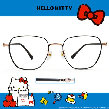 HELLO KITTY▪︎經典｜夢幻星辰 多邊框眼鏡｜夜幕黑