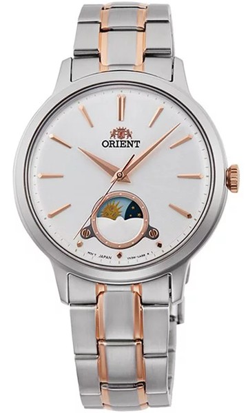 ORIENT 東方錶 Sun & Moon 系列 日月相錶(RA-KB0001S)-34mm-白面鋼帶【刷卡回饋 分期0利率】【APP下單點數13倍送】