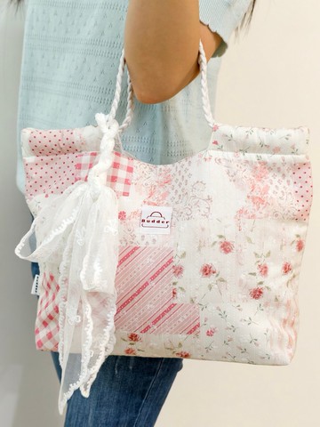 Budder文創手作布包-粉漾花境