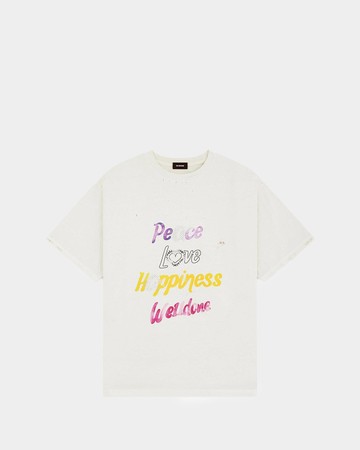 WE11DONE 彩色字母刷舊T-Shirt - XS