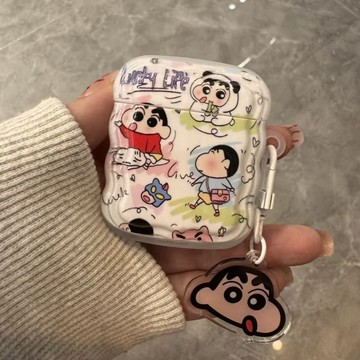 蠟筆小新適用蘋果藍芽耳機保護套airpodspro2保護殼無線二代三代