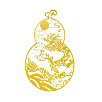 財神小舖 開運金屬貼 SK-212  祥龍福祿 金色  1張