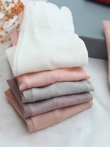 防曬手套 開車防曬手套女夏季純棉觸屏薄款透氣防滑短款騎行護手白手套春天 【CM1983】