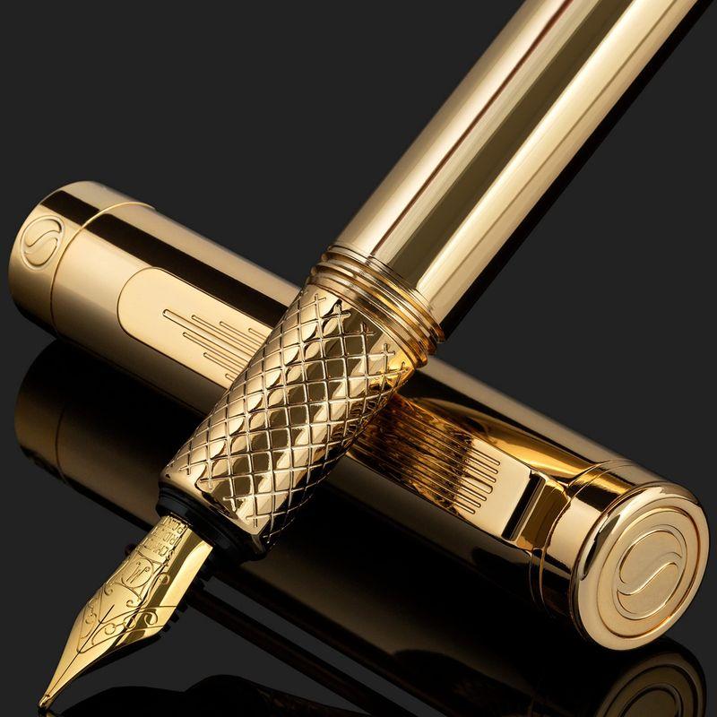 Office Supplies 文房具 Scriveiner Heavy Pen Fountain Pen (Gold-Plated), Stunning EDC Luxury P