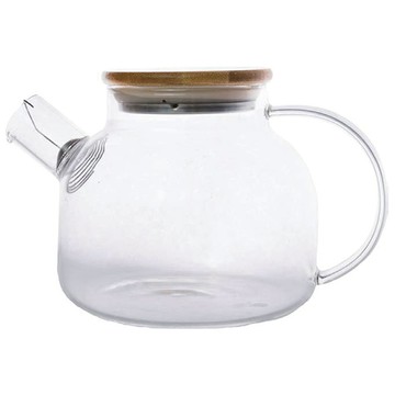 日安工坊 竹蓋胖壺 耐熱玻璃  透明色  1L  1個