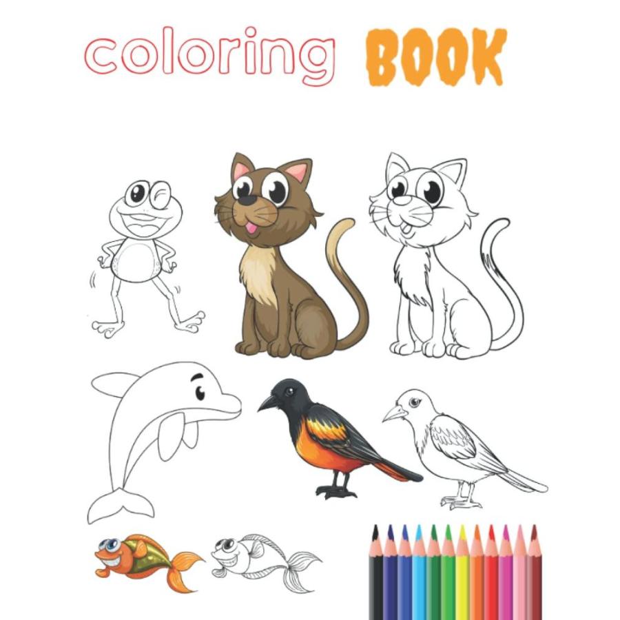 Coloring book: Animals coloring book and their names Coloring book for ki