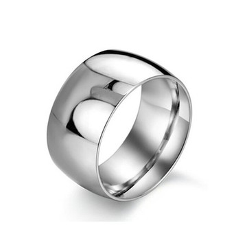 316l醫療鋼 極寬弧形亮面 寬版戒指-銀 防抗過敏 不退色