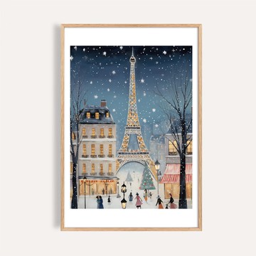 歡樂耶誕風格 / 巴黎聖誕夜 聖誕掛畫 海報 無框畫