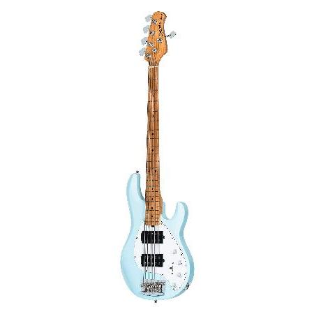 Sterling by Music Man String Bass Guitar, Right, Daphne Blue RAY35HH-DBL-M2