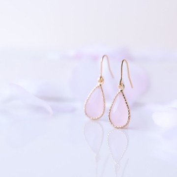 櫻花 Cut Frame Glass 耳針・耳夾 金屬過敏適用