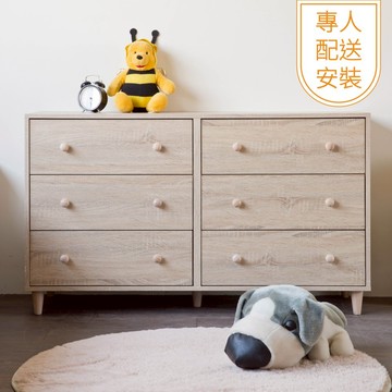 TZUMii專人配送組裝-小木偶六抽斗櫃 抽屜櫃 衣物收納櫃 床頭櫃 免組裝斗櫃