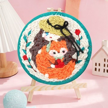 童趣🌞俄羅斯戳戳繡繡刺繡diy材料包手工毛綫戳繡套裝手工課自繡禮物毛線戳戳畫刺繡材料包手做手工藝打發時間搓搓繡手縫 BW