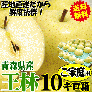 出荷中！青森 りんご 10kg箱 王林 ご家庭用 訳あり 大小様々 りんご 訳あり 10キロ箱 送料無料★王林 家訳 10kg箱