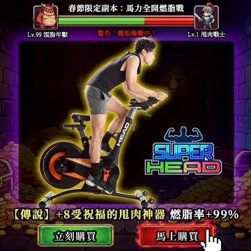 HEAD海德 H796 20KG後驅式磁控飛輪車 鑄鐵飛輪健身車 6顆強力磁石 公路車 有氧單車運動 動感單車自行車