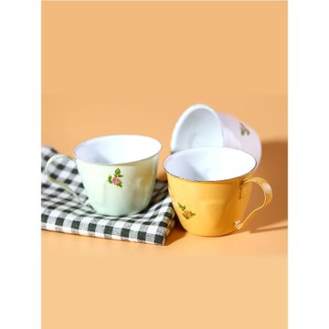 歐洲復古鄉村搪瓷130ML可愛小水杯咖啡杯裝飾杯茶杯D7.5L10H5.5CM